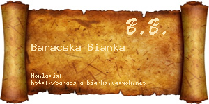 Baracska Bianka névjegykártya